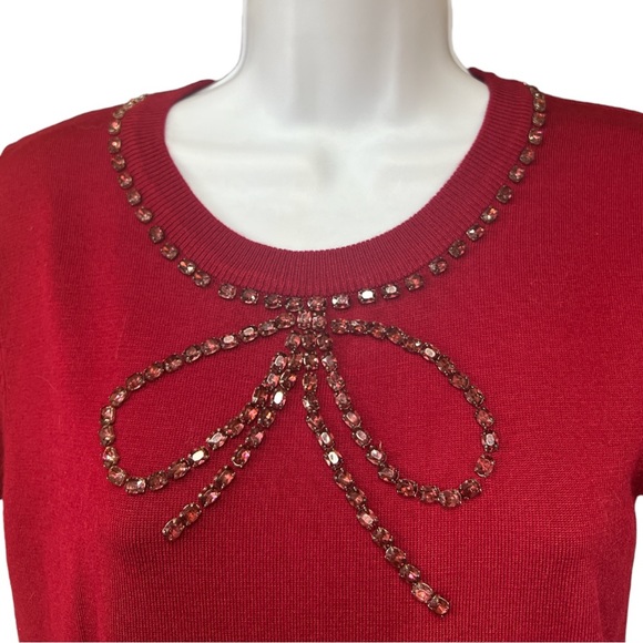 Sz Medium Grace Elements Red Rhinestones Top NWT - Picture 3 of 7